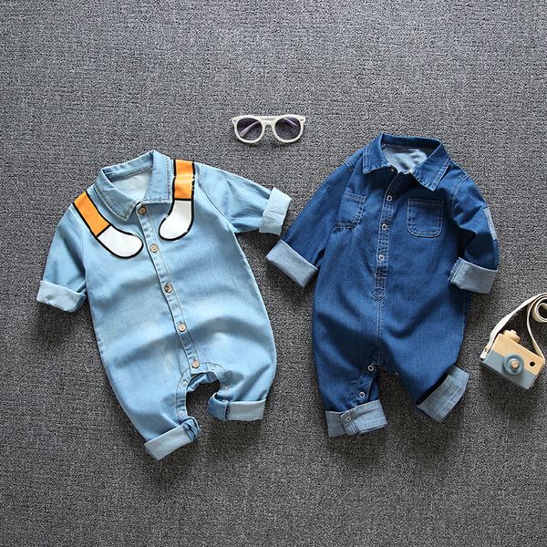 

newborn baby romper spring denim jumpsuit baby girls clothes for baby winter warm overalls snowsuit for boys clothes 9 24 month t200706, Blue