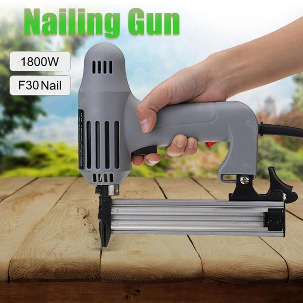 

1800w 100/min electric stapler cordless nail guns f30 single straight pneumatic nail guns woodworking tool 220v 10-30mm