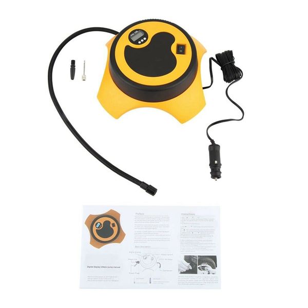 

portable 12v car auto electric air compressor tire inflator pump with lcd digital display for car bicycle suv boat motorcycles