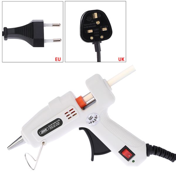 

25w melt air glue gun high temp heater mini gun repair heat tool w/ 50pcs glue sticks 1pc stand for metal/wood working