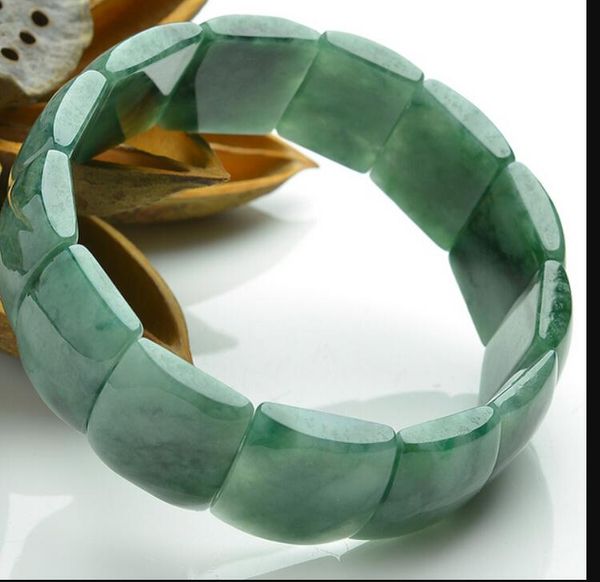 Armband Burma ist ein natürliches eisgrünes Jade-Armband, originales Öl-Bambus-Jade-Armband