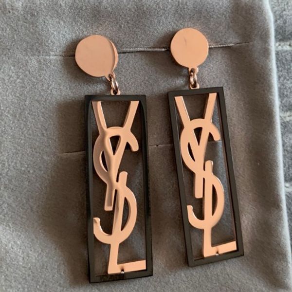 

2019 fa hion de ign luxury titanium teel ro e gold black long bohemian dangle earring for women men hipping