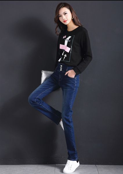 

deep blue straight show thin gao qiuji korea pants of ins