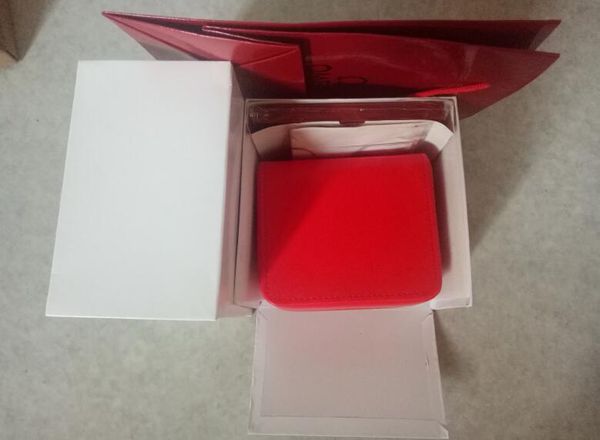 

new red boxes brand watch box watch packing with brochures cards a1, Black;blue