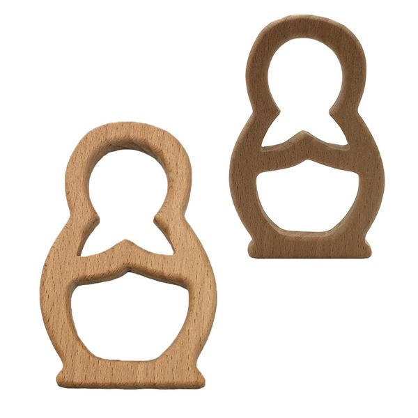 

200pcs бук деревянная форма снеговика прорезыватель дети зуб зубные подвеска уход держатель для младенцев зубные игрушка аксессуары