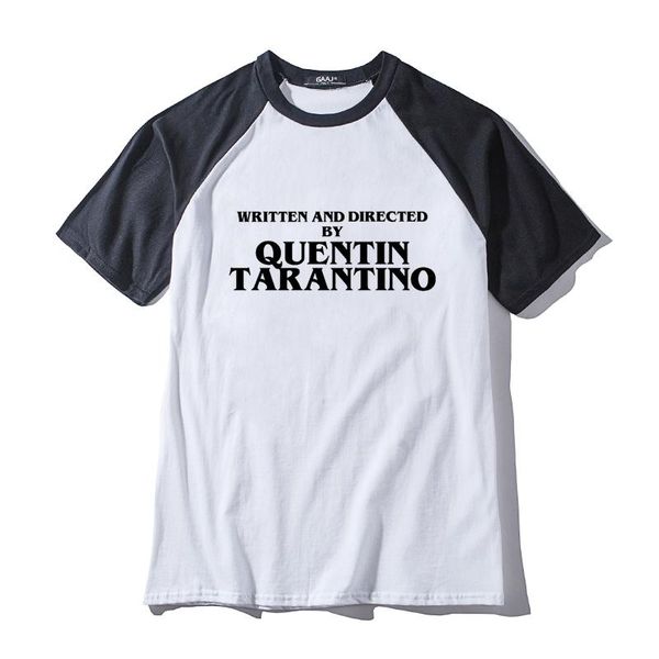 

wholesale written and directed by quentin tarantino man & women t shirt raglan long slevee cotton tshirt men 3p176#, White;black