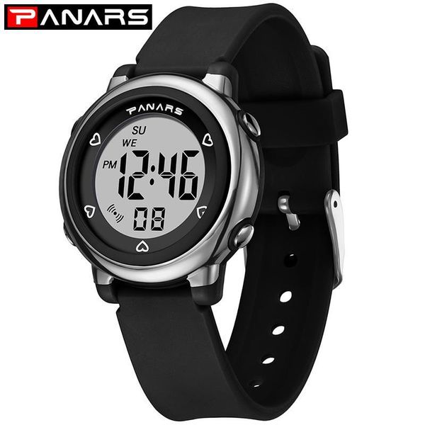 

panars новое прибытие для детей часы часы многофункциональный водонепроницаемый силиконовые детский часы водонепроницаемый сигнализации часы, Slivery;brown