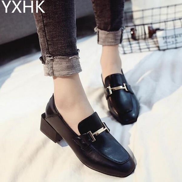 

yxhk fashion black british metal buckle loafers shoes professional l work shoes lightweight comfortable women zapatos