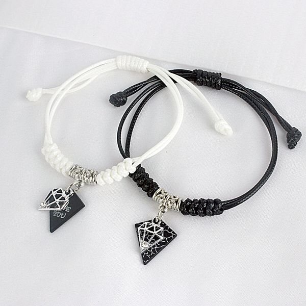 

commodity heart bracelet students couple men's leather bracelet, Golden;silver