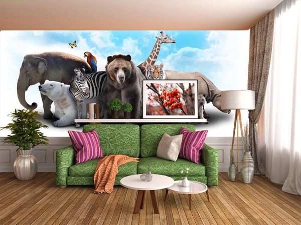 

самоклеящиеся] 3d много животных 8926 росписи обоев наклейки на стены
