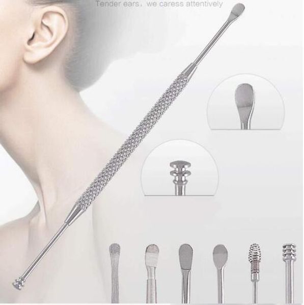 

health beauty 8pcs/set ear wax pickers stainless steel earpick wax remover curette ear pick cleaner ear cleaner spoon care