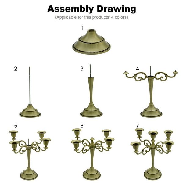 

5-candle metal candelabra tall candle holder wedding event candelabra candle stand