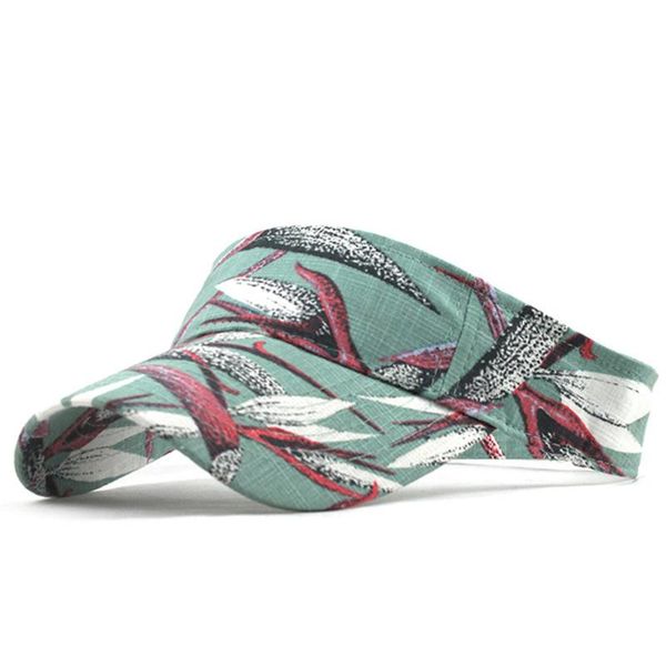 

empty sun hat washed canvas sun visor printed outdoor cap adjustable size summer uv proof cap gorras a40, Blue;gray