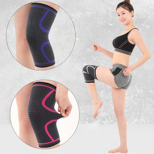 

stretchy 3 color nylon compression sleeve silicone padded knee sleeve knee pad fitness keep warm brace basketball riding, Black;gray