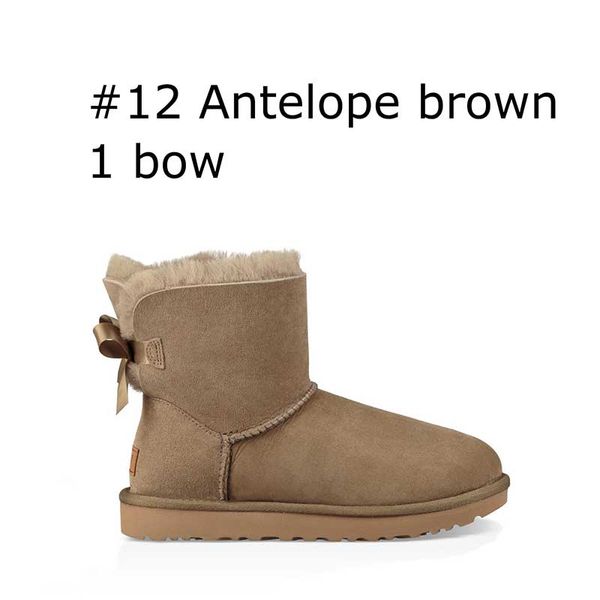 

2018designer australia women classic snow boots ankle short bow fur boot for winter chestnut women winter shoes size eur 36-41, Black