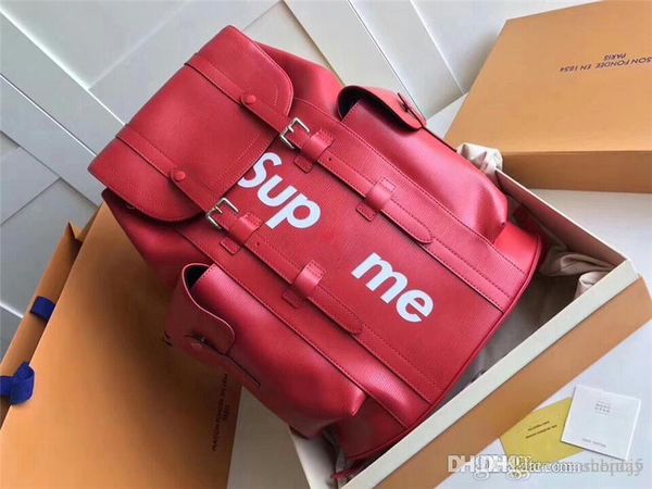 

2018 backpack sport outdoor packs bag men women with original box original material black red blue green new superme