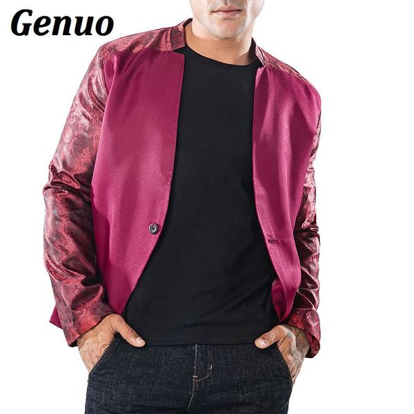 

genuo mens blazer bleiser masculino winter casual sliml fit floral suit party dress outfit blaser masculino veste costume homme, White;black