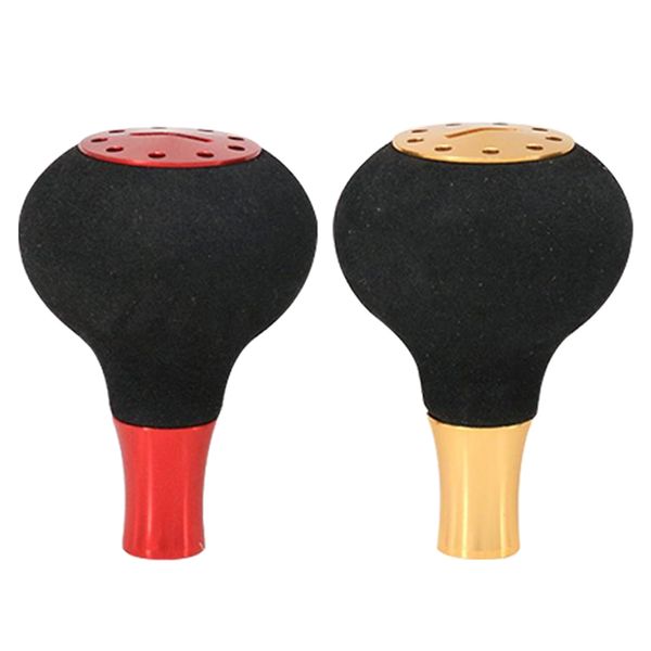

set of 2 gold+red fishing reel handle knob handle grip for s / d reels
