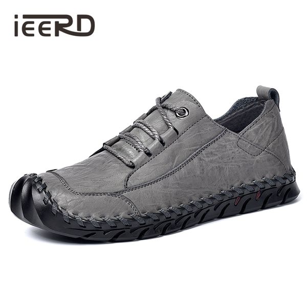 

new hand-made men shoes leisure split leather shoes men loafers super soft flats casual, Black