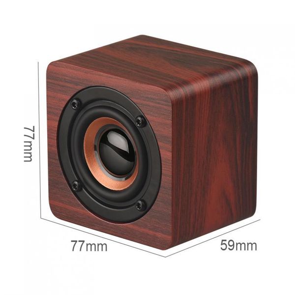 Novo designer Q1 Mini Subwoofer de Bluetooth de madeira port￡til para smartphone Tablet Laptele sem fio para celular