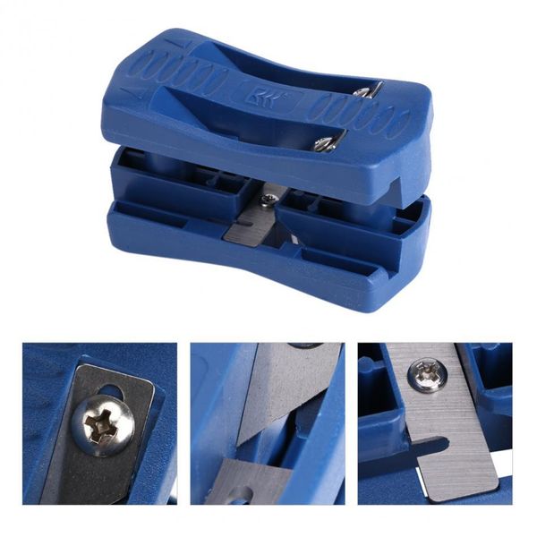 

new trimmer aligner blue pvc+ steel with spare-blade can be replaced in time after wear durable and practical to use
