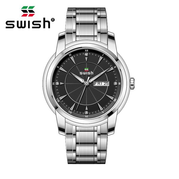 

swish new product men's fashion watches men sport waterproof quartz watch man clock wrist watches, Slivery;brown