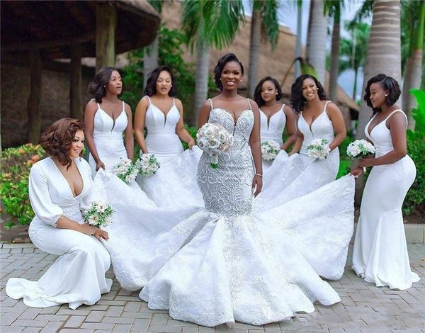 

плюс размер африканская русалка платье невесты глубокий v шеи спагетти ремень свадебное платье гостя дешевые длинные выпускного вечера eveni, White;pink