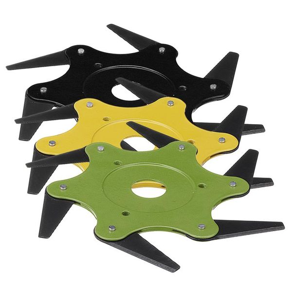

updated trimmer head 65mn 6 teeth blade trimmer head brush cutter blade for lawnmower green/black/yellow