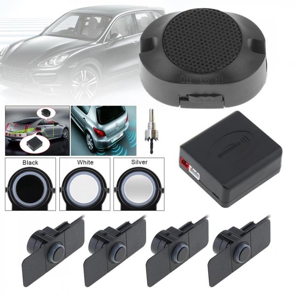 

16.5mm car video auto parking sensor 4 sensors reverse backup car parking radar monitor assistance wings/flat sensors optional
