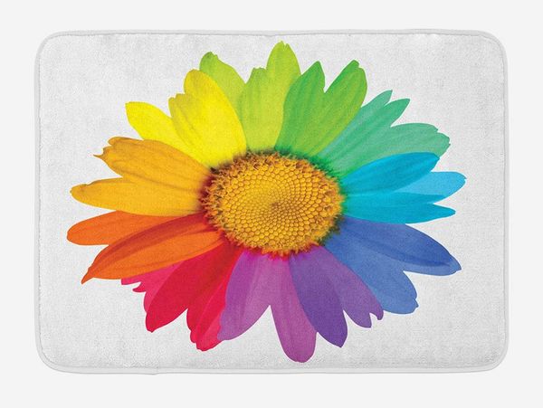 

flower doormat rainbow colored sunflower or daisy spring inspired image hippie style modern design home decor floor mat rugs