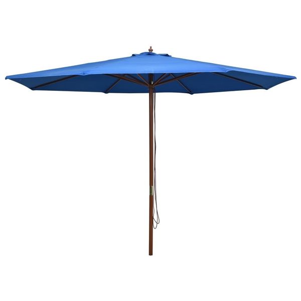 

outdoor parasol with wooden pole 350 cm blue garden sets