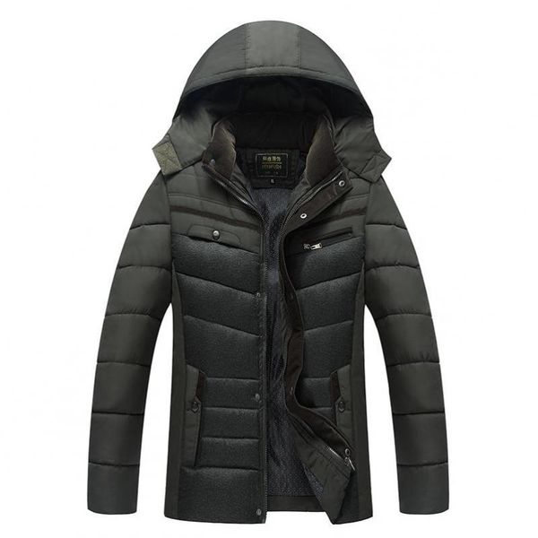 

2019 hooded thick down jacket men coat snow parkas coat male warm brand clothing winter down jackets outerwear father 4xl, Tan;black