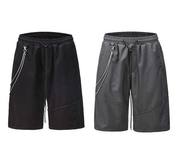 

hip hop shorts with chain mens designer summer shorts 2 colors loose pants drawstring short jogger pants, White;black