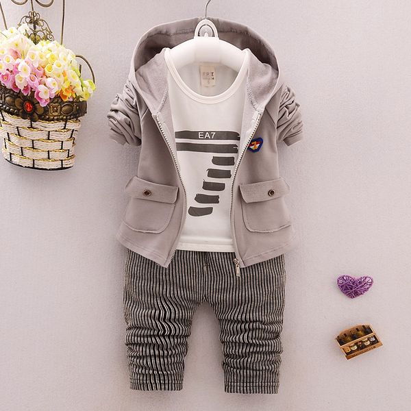 

toddle clothes baby boy clothing set sport suits fashion coat +t-shirt + pants 3 pcs boys tracksuit sets newborn jacket set, White