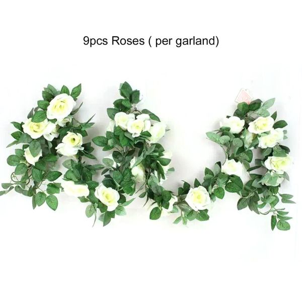 

artificial flower fake rose vine green leaf hanging vine garland for wedding party home garden wall decoration