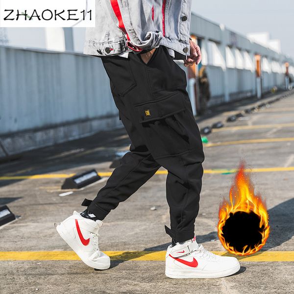 

men black joggers pants summer 2020 spring streetwear overalls sweatpants mens big pockets ankel cargo pants male, Blue
