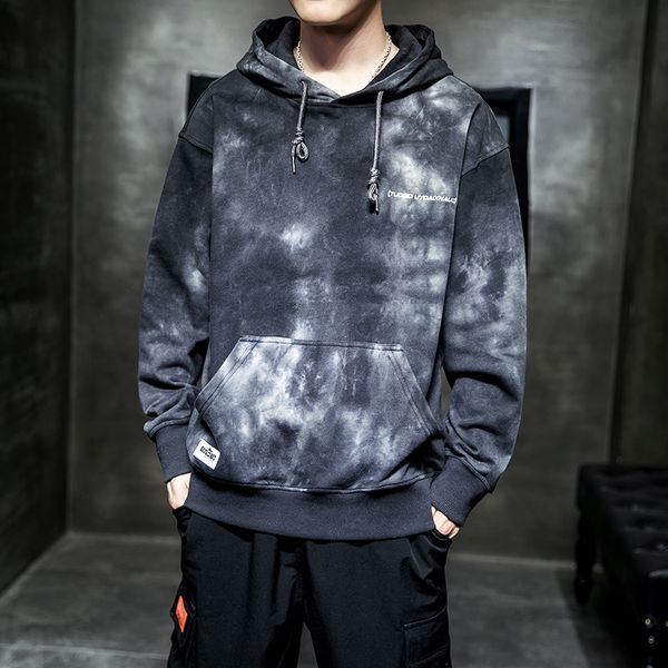 

осень и зима большие размеры мужские толстовки модные печатные мужские толстовки карманные мужские толстовки с капюшоном, Black