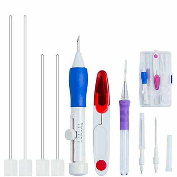 

sewing notions & tools magic embroidery pen punch needle kit craft threads cross stitch hoop diy knitting accessory, Black