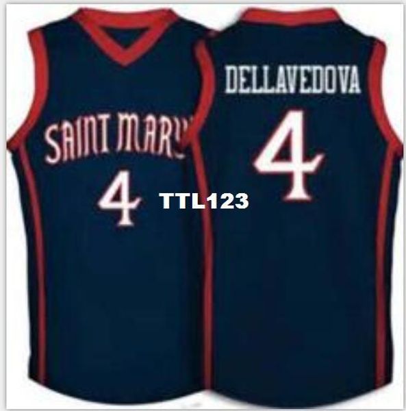 

vintage men # 4 деллаведова мэрис колледж джерси синий заказ любой размер, прошитой высокое качество вышивки джерси, Black;red