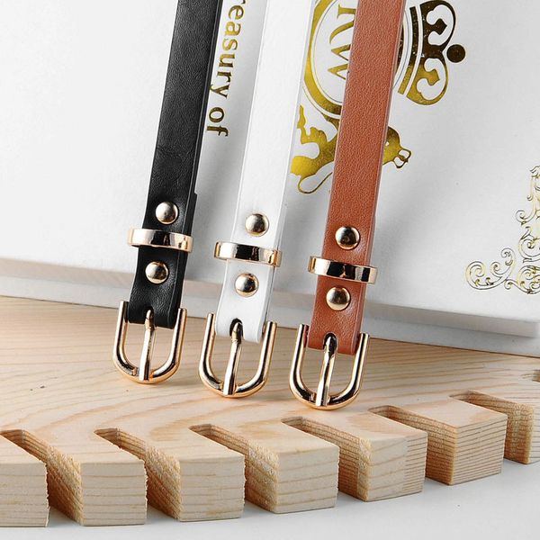 

5 colors fashion female thin belt women strap women leather trouser children's belts ladies on dresses, Black;brown