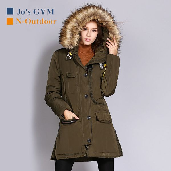 

outdoor winter army green women jackets hiking warm thicken hooded leisure windbreaker multi-pocket comfortable waterproof coats, Blue;black