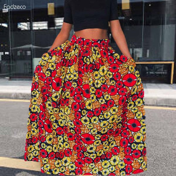 

fadzeco arican women's ankara dresses african bottoms dashiki red ethnic folral batik tribal print dress long dress loose sexy