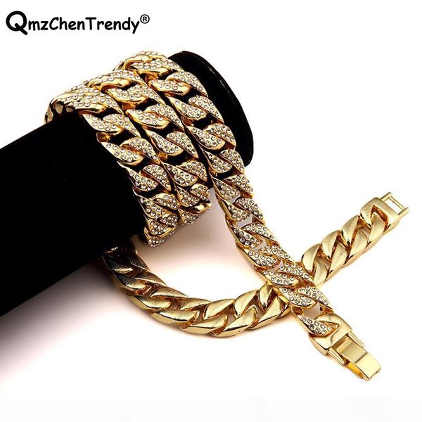 

хип-хоп bling iced out full rhinestone майами кубинский цепи мужчины ожерелье золото серебро cubra cz punk rock мужской ссылка ювелирные изд, Silver