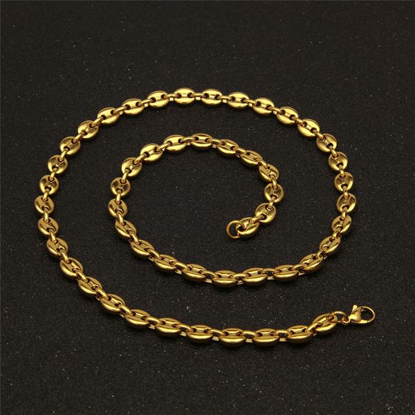 

new fashion gold color link chain statement necklaces for women men stainless steel necklace hiphop jewelry, Golden;silver