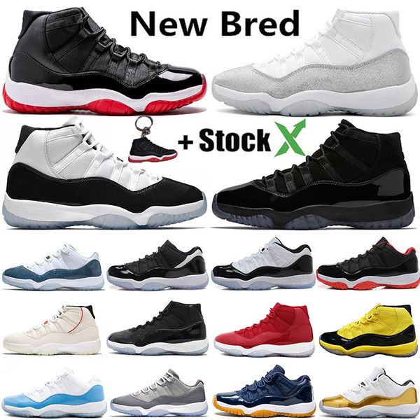 

fashion metallic silver bred 11 basketball shoes 11s concord 45 cool grey cap and gown gamma platinum tint women mens trainers sneakers, White;red