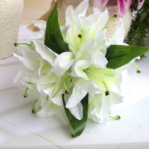 

party 23cm 14 heads calla lily artificial flower silk real touch home decoration flowers wedding bouquet decorative flowers