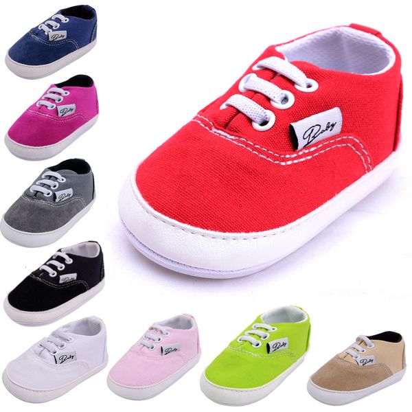 

4 pcs wholesle mix color newborn baby boy shoes first walkers soft soled canvas infant toddlers girls anti-slip moccasins sneakers
