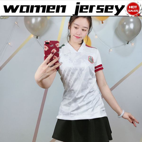 

women jerseys mexico away soccer jersey 19/20 female soccer shirt #14 chicharito customized 2020 girl football uniform, Black;yellow