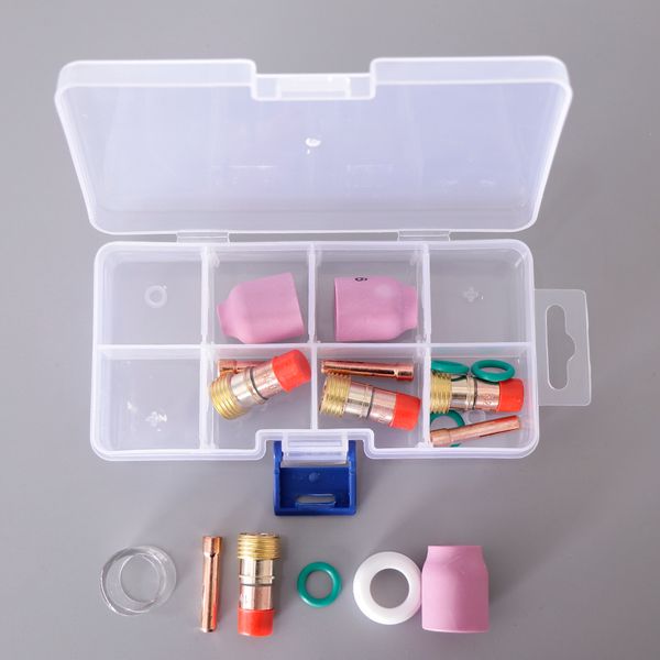 

17pcs tig kit gas lens for wp-17 wp-18 wp-26 torch accessories spares parts lanthanated tungsten