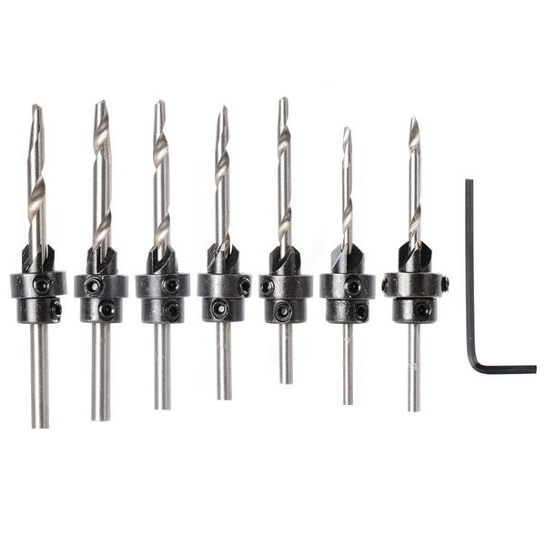 

promotion 22 pcs countersunk drill bit set with depth adjustable swood countersunk drill collars hole screw cutter bi